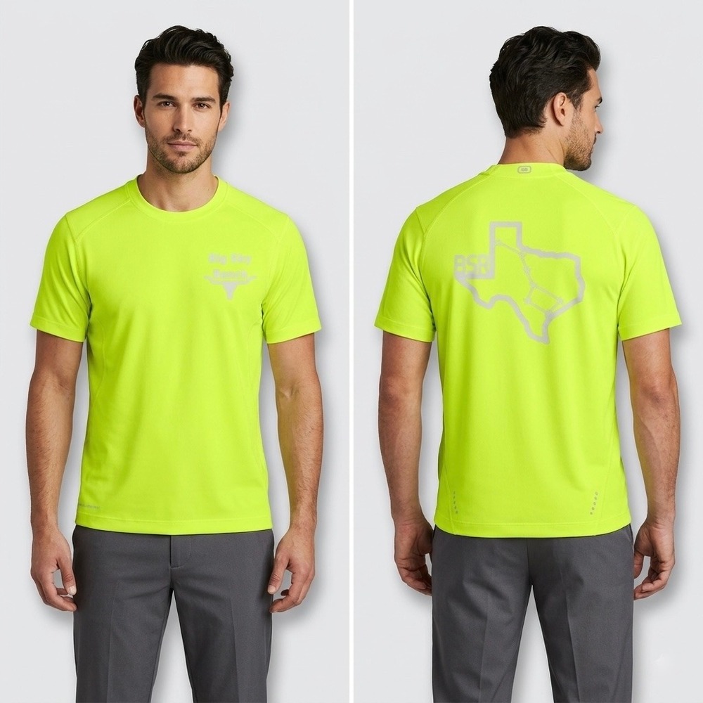 OGIO Endurance Mens Neon Yellow Texas Big Sky Ranch Performance T-Shirt Medium